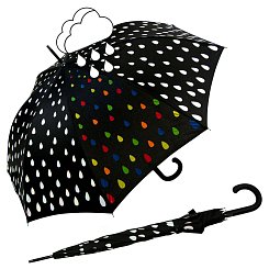 iX-brella Long Automatic Raindrops - dámsky holový dáždnik meniaci farbu 
