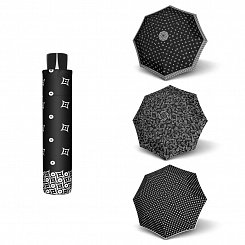 Doppler Mini Fiber BLACK & WHITE - dámsky skladací odľahčený dáždnik