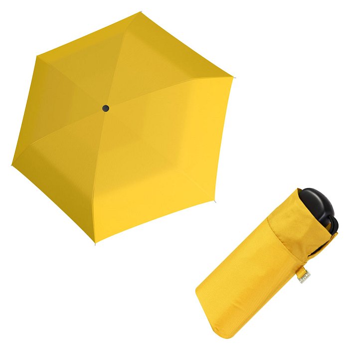 Doppler Handy Fiber 27 - dámský skládací mini deštník, žlutý