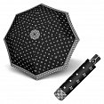 Doppler Magic Fiber BLACK &amp; White - dámský skládací plně-automatický deštník, bordura