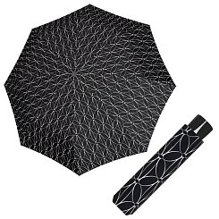 Doppler Mini Fiber BLACK & WHITE - dámsky skladací dáždnik krúžky