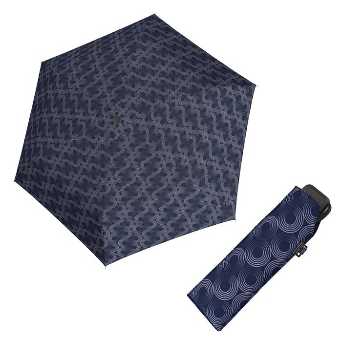 Doppler Mini Slim Carbonsteel GLOW - dámský plochý skládací deštník modrá