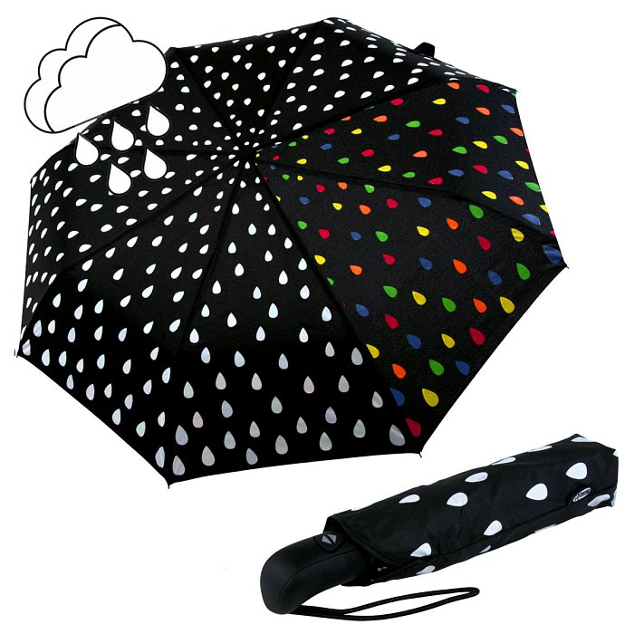 iX-brella Automatic Raindrops - dámský deštník měnící barvu