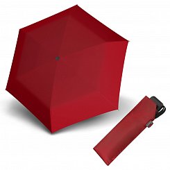 Doppler Mini Slim Carbonsteel červený - dámský plochý skládací deštník