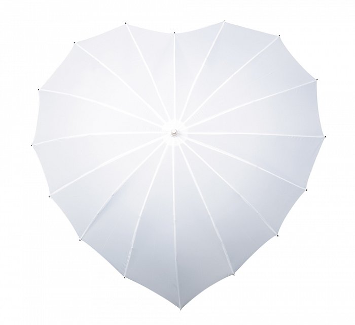 Dámský holový deštník srdce HEART, bílý