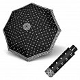 Doppler Mini Fiber BLACK &amp; WHITE - dámský skládací odlehčený deštník, bordura