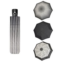 Doppler Magic Fiber BLACK & WHITE - dámsky plne-automatický dáždnik celovzor