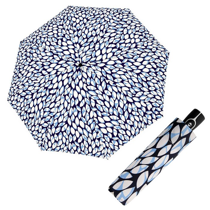 Doppler Magic Fiber LEAVES - dámský plně automatický deštník, modrý