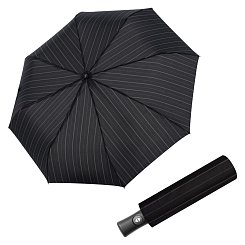 Doppler Magic Fiber Flipback - pánsky plne-automatický dáždnik širšie šedý prúžok