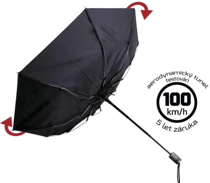 vetruodolný dáždnik
