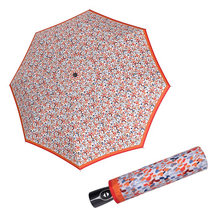Doppler Magic Fiber SPRINKLE - dámský skládací plně-automatický deštník oranžová